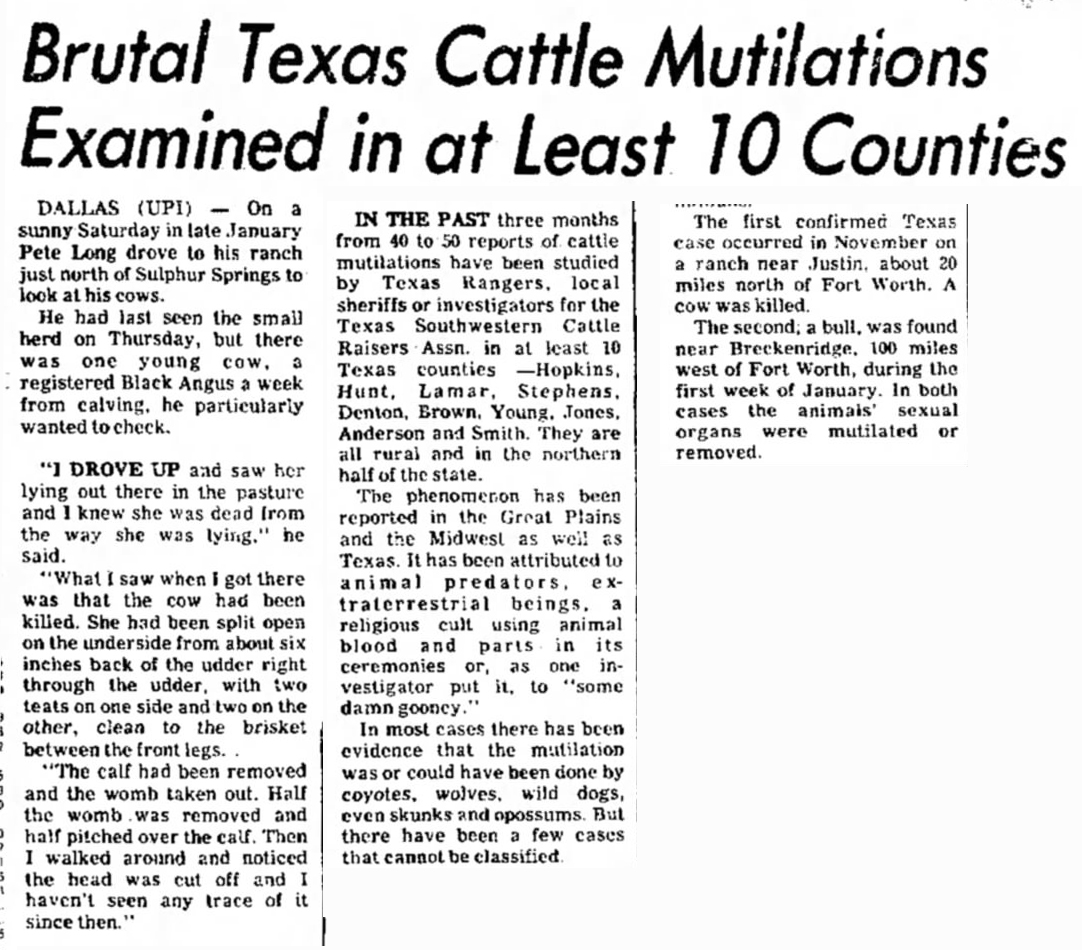 Cattle Mutilations Herald Post