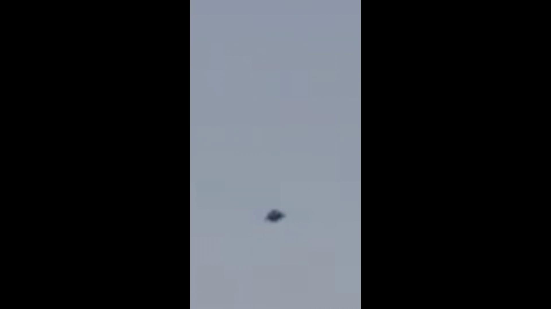 Zoomed July 2019 dark UFO hovering over Niteri Southeast Brazil