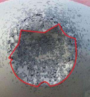 Impact damage image marked
